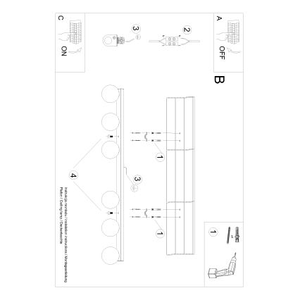 Stropní svítidlo YOLI 6xG9/12W/230V černá