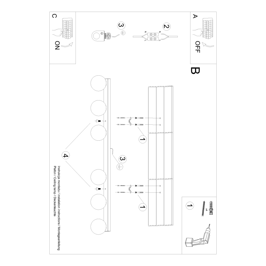 Stropní svítidlo YOLI 6xG9/12W/230V černá