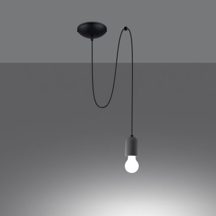 Lustr na lanku NESO 1xE27/15W/230V pavouk beton