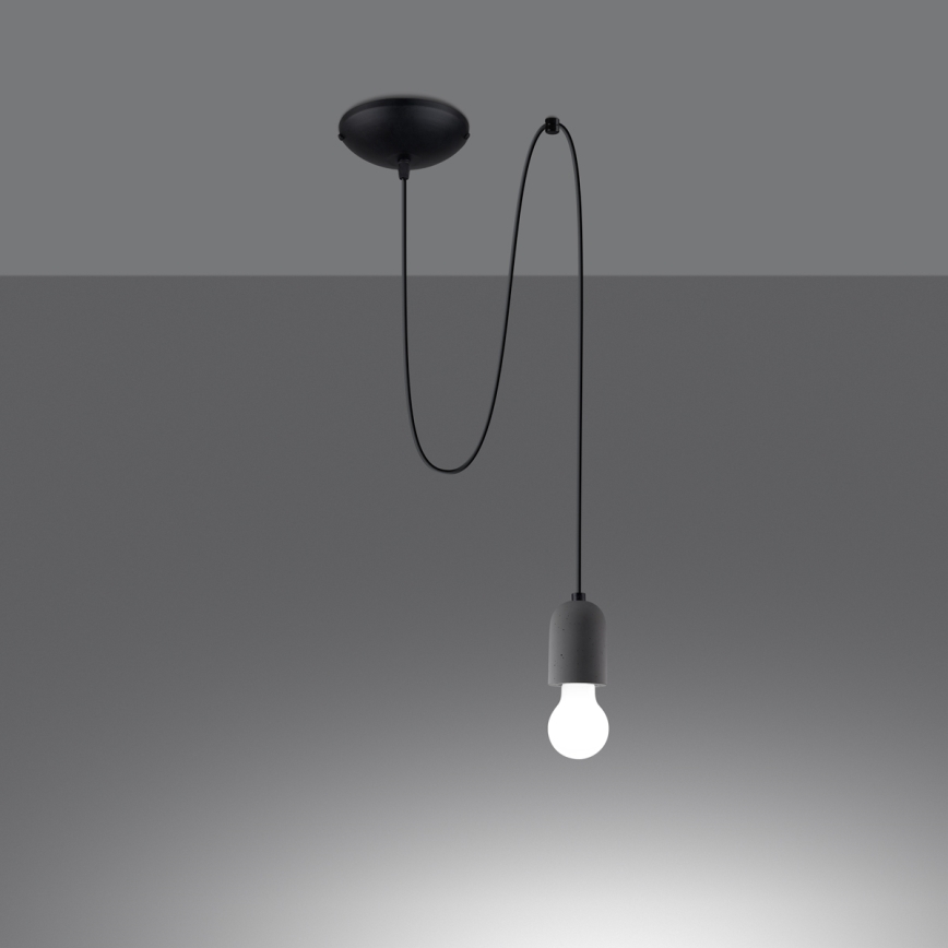 Lustr na lanku NESO 1xE27/15W/230V pavouk beton