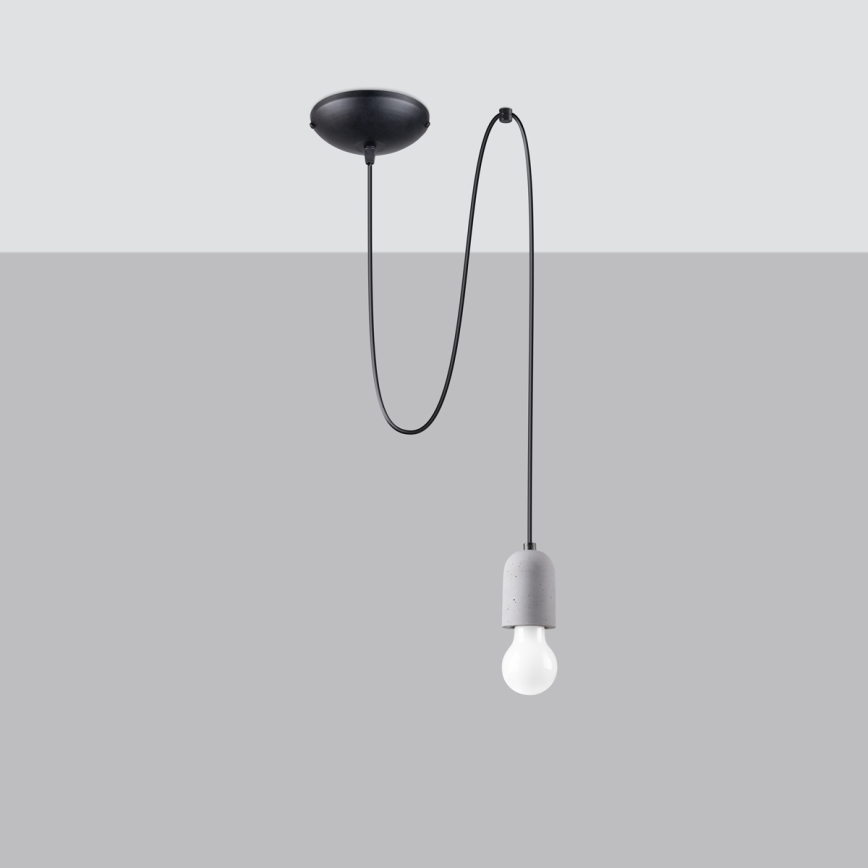 Lustr na lanku NESO 1xE27/15W/230V pavouk beton