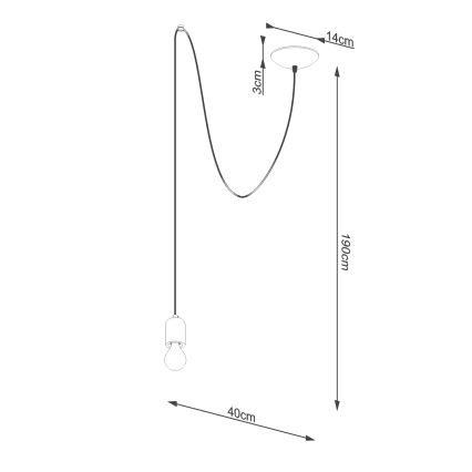 Lustr na lanku NESO 1xE27/15W/230V pavouk beton
