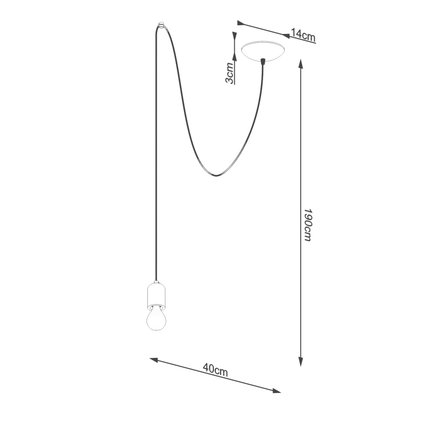 Lustr na lanku NESO 1xE27/15W/230V pavouk beton