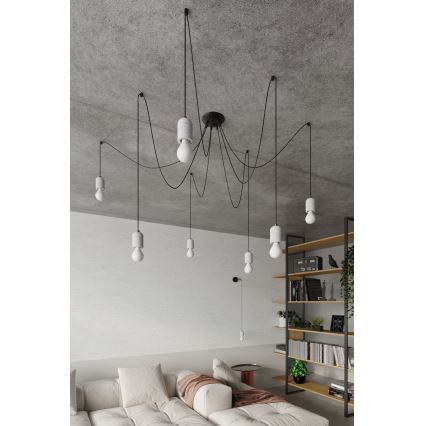 Lustr na lanku NESO 5xE27/15W/230V pavouk beton