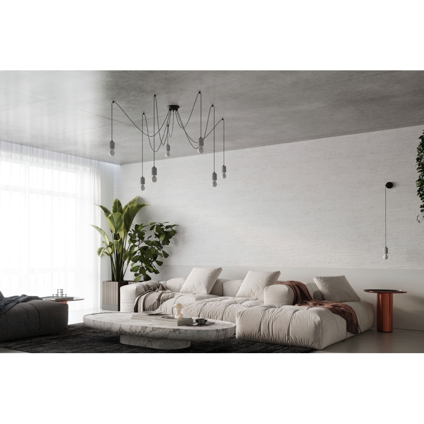 Lustr na lanku NESO 5xE27/15W/230V pavouk beton
