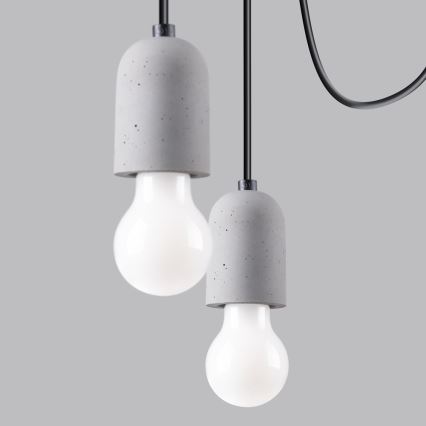 Lustr na lanku NESO 5xE27/15W/230V pavouk beton