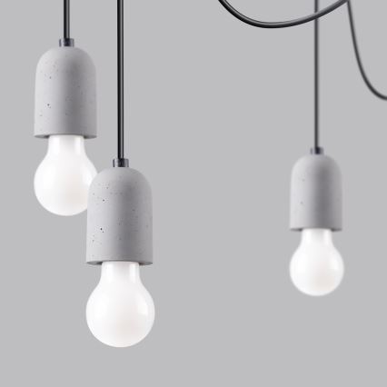 Lustr na lanku NESO 7xE27/15W/230V pavouk beton