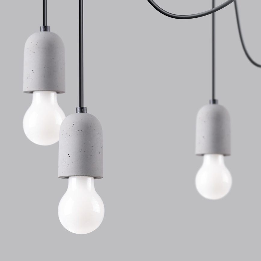 Lustr na lanku NESO 7xE27/15W/230V pavouk beton