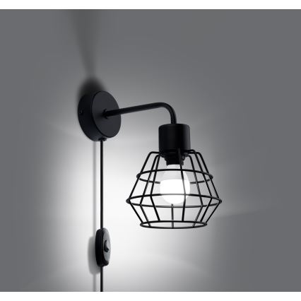 Nástěnná lampa SUBA 1xE27/15W/230V černá