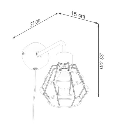 Nástěnná lampa SUBA 1xE27/15W/230V černá