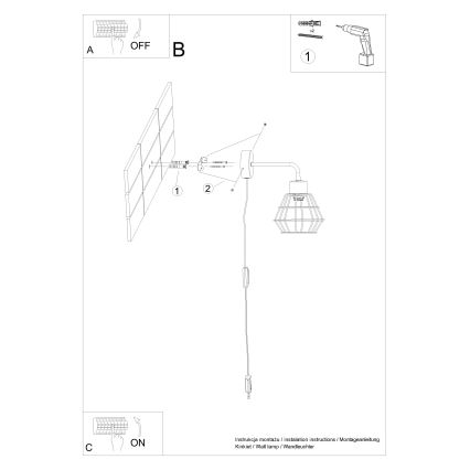 Nástěnná lampa SUBA 1xE27/15W/230V černá