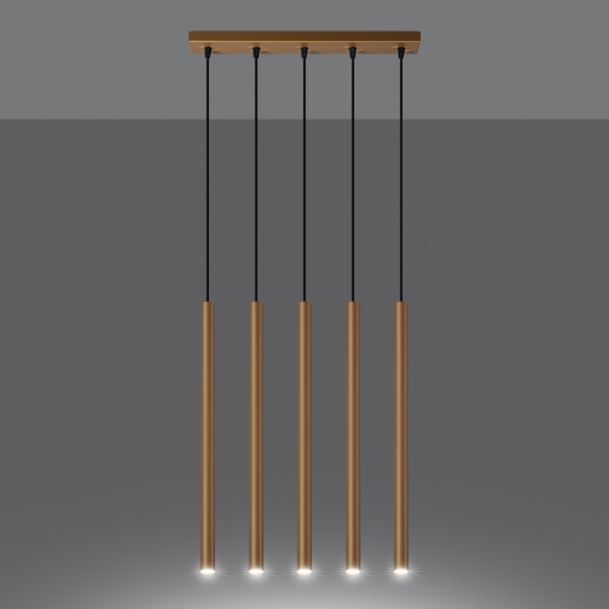 Lustr na lanku PASTELO 5xG9/8W/230V zlatá