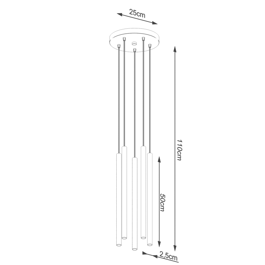 Lustr na lanku PASTELO 5xG9/8W/230V bílá