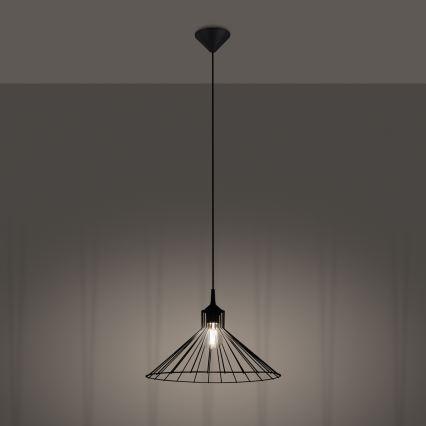 Lustr na lanku EDA 1xE27/15W/230V černá