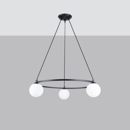 Lustr na lanku YOLI 3xG9/8W/230V černá