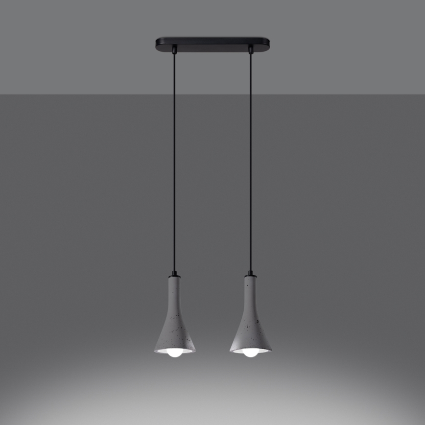 Lustr na lanku REA 2xE14/12W/230V beton
