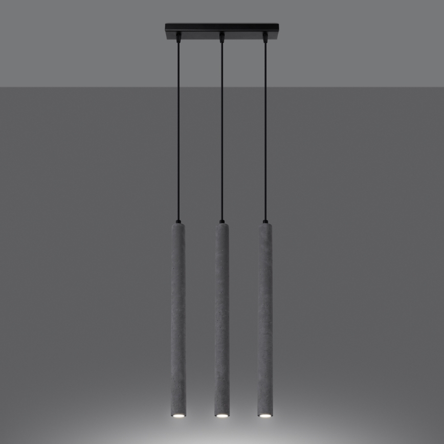 Lustr na lanku PASTELO 3xG9/8W/230V beton