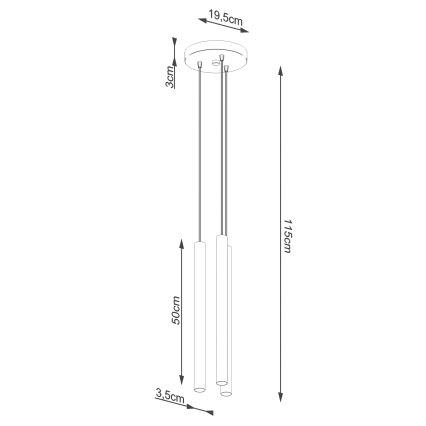 Lustr na lanku PASTELO 3xG9/8W/230V beton