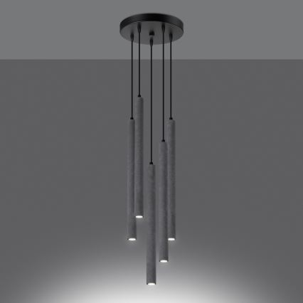Lustr na lanku PASTELO 5xG9/8W/230V beton