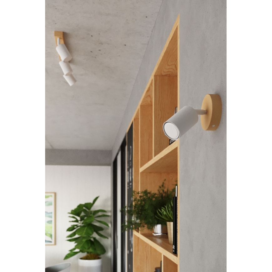 Nástěnné bodové svítidlo VERDO 1xGU10/10W/230V bílá/buk