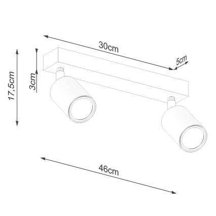 Bodové svítidlo VERDO 2xGU10/10W/230V černá/buk