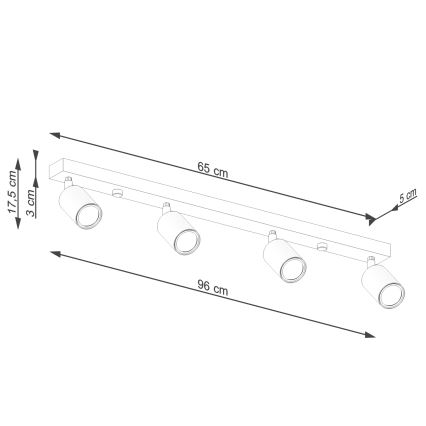 Bodové svítidlo VERDO 4xGU10/10W/230V černá/buk