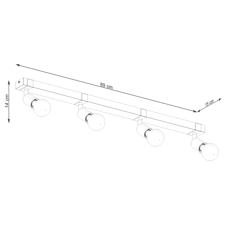 Bodové svítidlo ZUCA 4xE27/15W/230V černá/dub