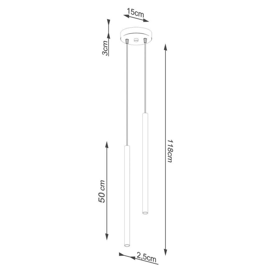 Lustr na lanku PASTELO 2xG9/8W/230V černá