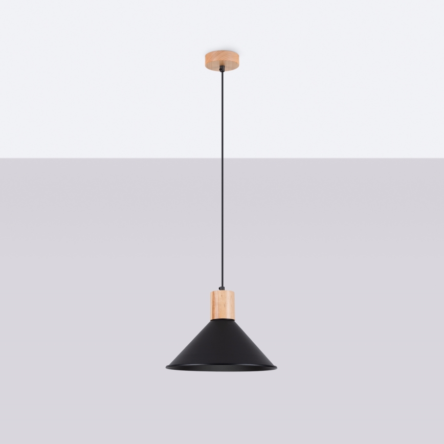 Lustr na lanku JAGA 1xE27/15W/230V pr. 30 cm černá