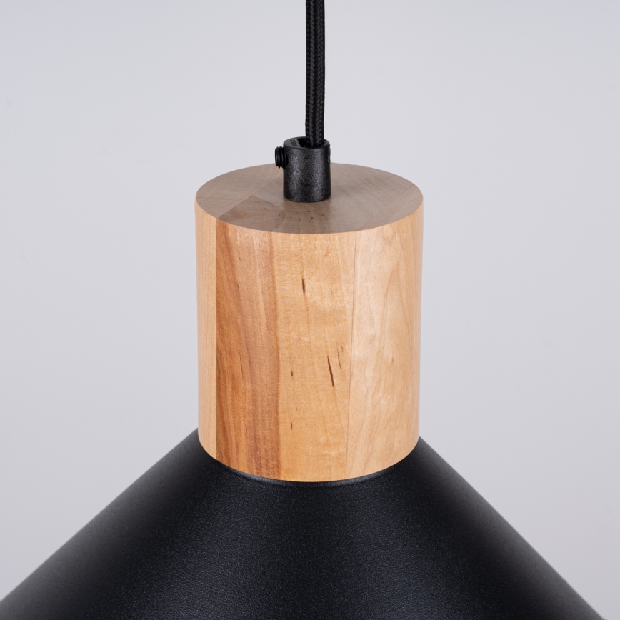 Lustr na lanku JAGA 1xE27/15W/230V pr. 30 cm černá