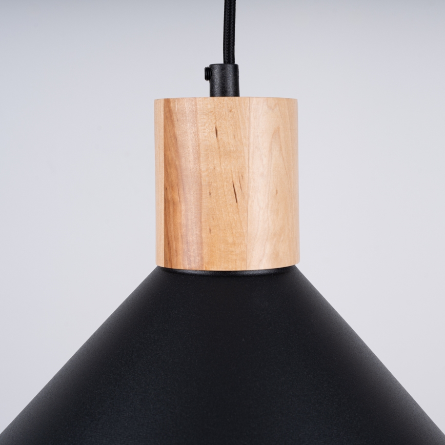Lustr na lanku JAGA 1xE27/15W/230V pr. 30 cm černá
