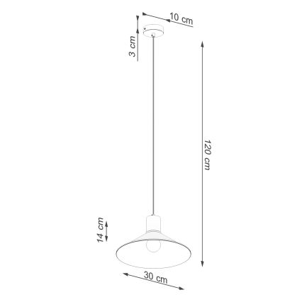 Lustr na lanku JAGA 1xE27/15W/230V pr. 30 cm černá