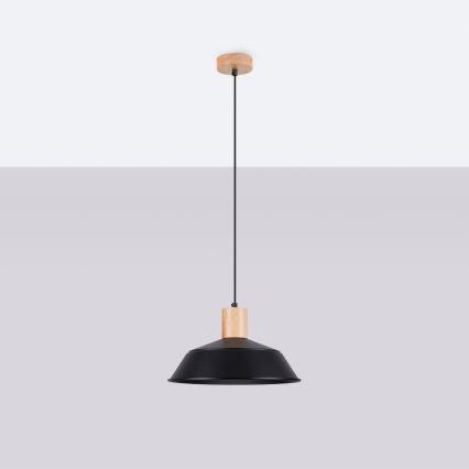 Lustr na lanku FANO 1xE27/15W/230V pr. 34 cm černá