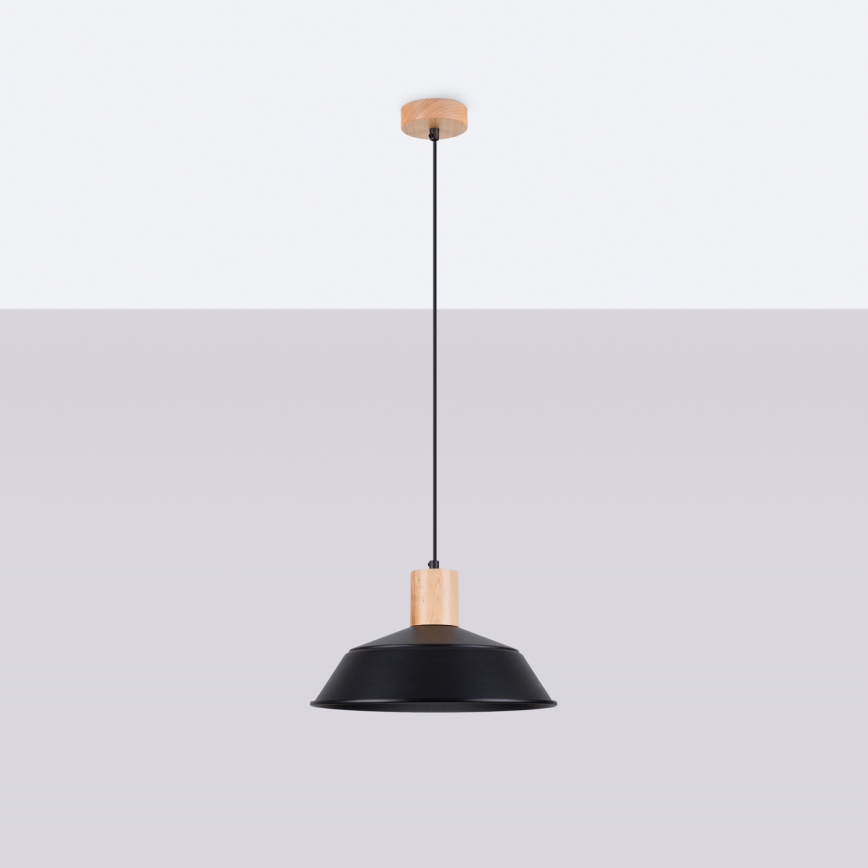 Lustr na lanku FANO 1xE27/15W/230V pr. 34 cm černá