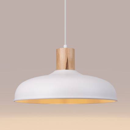 Lustr na lanku INDY 1xE27/15W/230V pr. 38 cm bílá