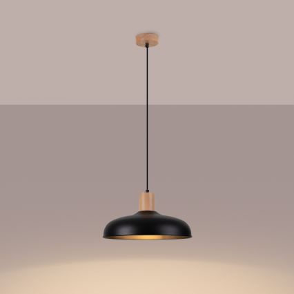 Lustr na lanku INDY 1xE27/15W/230V pr. 38 cm černá
