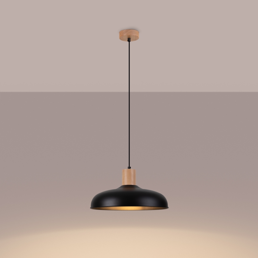 Lustr na lanku INDY 1xE27/15W/230V pr. 38 cm černá