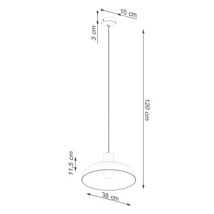 Lustr na lanku INDY 1xE27/15W/230V pr. 38 cm černá