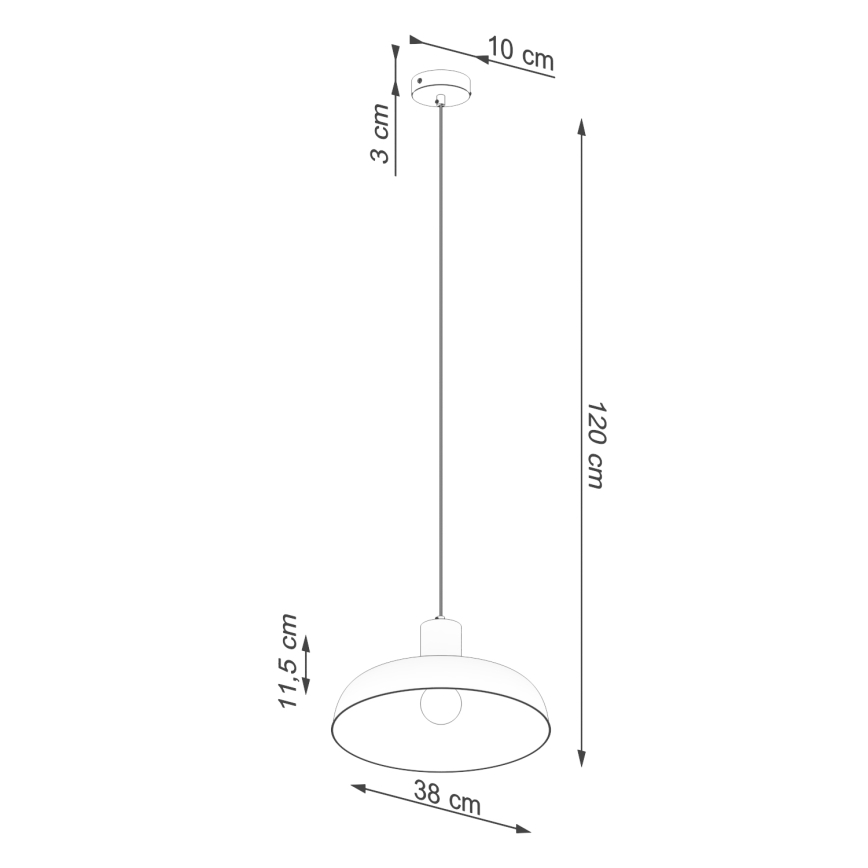 Lustr na lanku INDY 1xE27/15W/230V pr. 38 cm černá