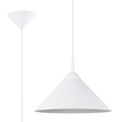 Lustr na lanku ZUMA 1xE27/15W/230V pr. 30 cm bílá