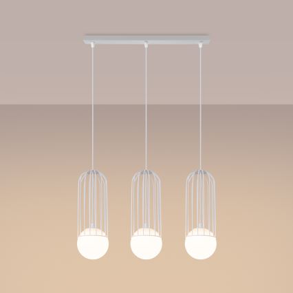 Lustr na lanku BRINA 3xG9/8W/230V bílá