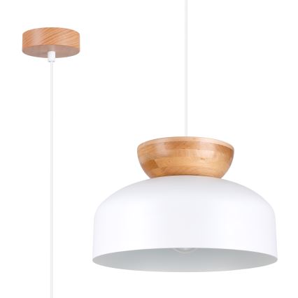 Lustr na lanku MARION 1xE27/15W/230V pr. 29,5 cm bílá