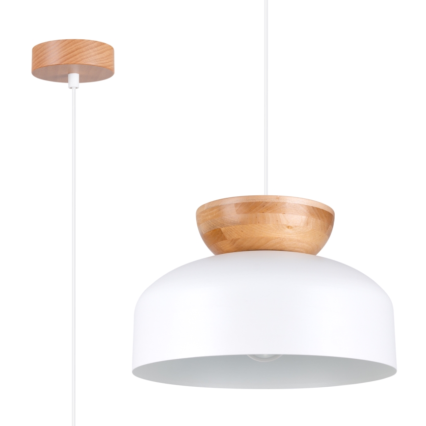 Lustr na lanku MARION 1xE27/15W/230V pr. 29,5 cm bílá