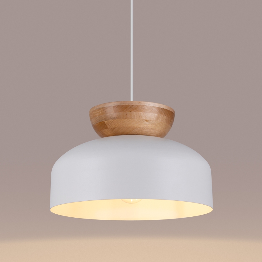 Lustr na lanku MARION 1xE27/15W/230V pr. 29,5 cm bílá