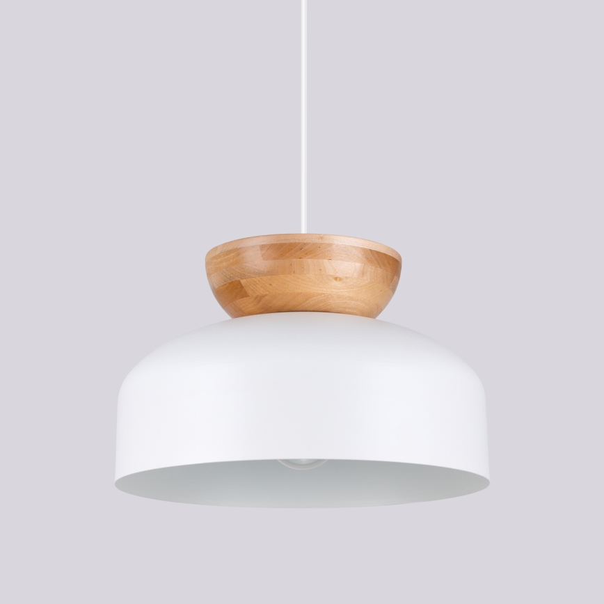 Lustr na lanku MARION 1xE27/15W/230V pr. 29,5 cm bílá