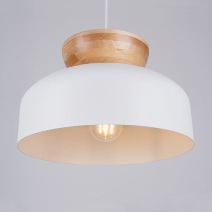Lustr na lanku MARION 1xE27/15W/230V pr. 29,5 cm bílá