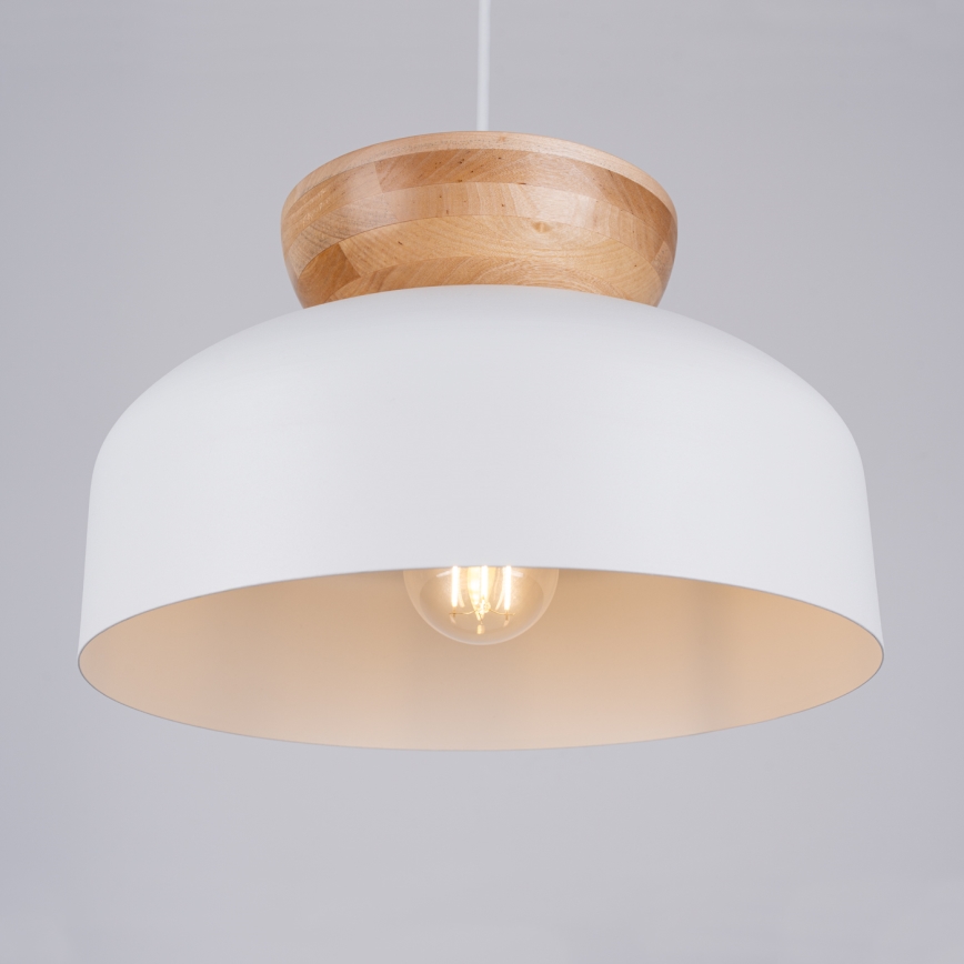Lustr na lanku MARION 1xE27/15W/230V pr. 29,5 cm bílá