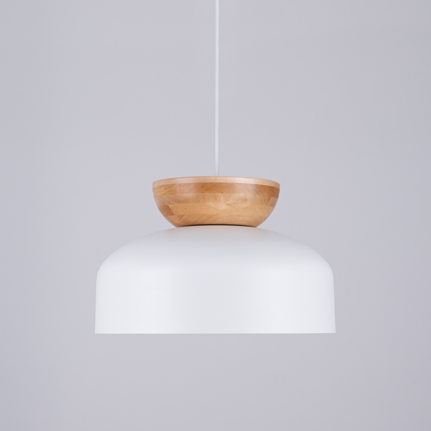 Lustr na lanku MARION 1xE27/15W/230V pr. 29,5 cm bílá