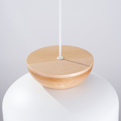 Lustr na lanku MARION 1xE27/15W/230V pr. 29,5 cm bílá