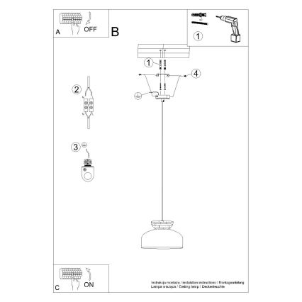 Lustr na lanku MARION 1xE27/15W/230V pr. 29,5 cm bílá